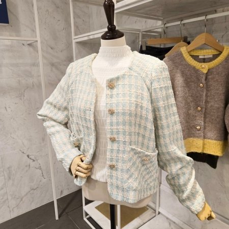 노카라 봄 트위드 자켓