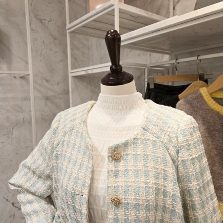 노카라 봄 트위드 자켓