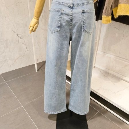 세미 와이드 데님 팬츠