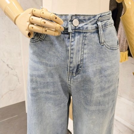 세미 와이드 데님 팬츠