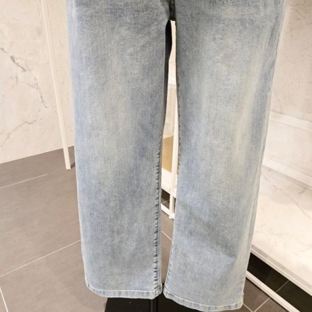 세미 와이드 데님 팬츠