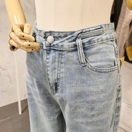 세미 와이드 데님 팬츠