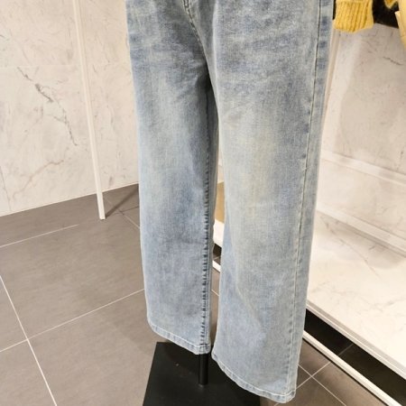 세미 와이드 데님 팬츠