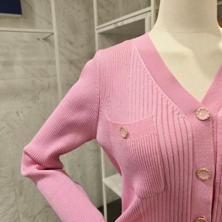 브이넥 포켓 골지 가디건