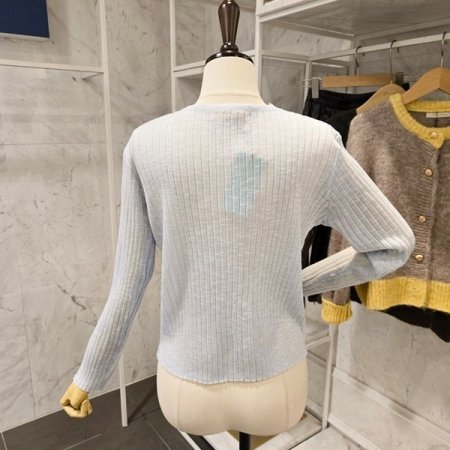 브이넥 미니단추 가디건