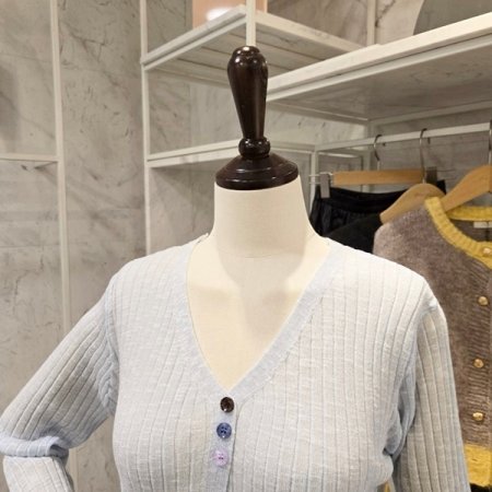 브이넥 미니단추 가디건