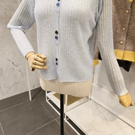 브이넥 미니단추 가디건