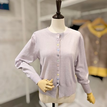 컬러단추 라운드 가디건