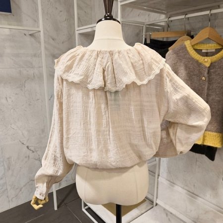 러플 스트링 블라우스