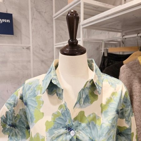 컬러 플라워 프린트 셔츠