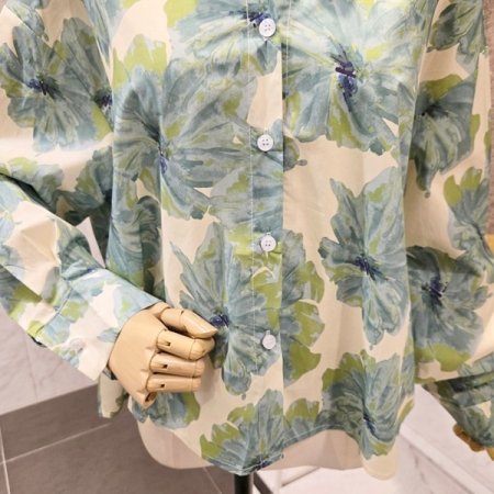 컬러 플라워 프린트 셔츠