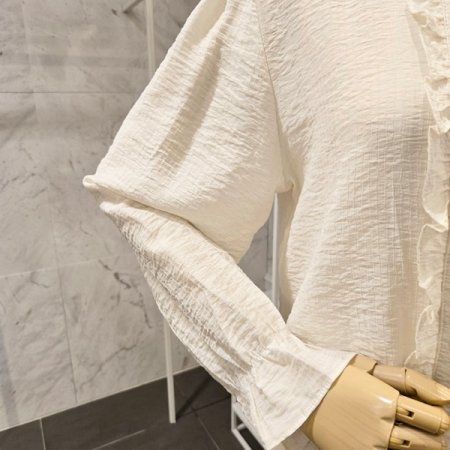 프릴 리본 블라우스