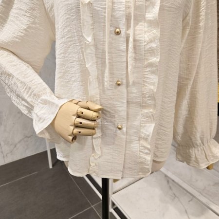 프릴 리본 블라우스