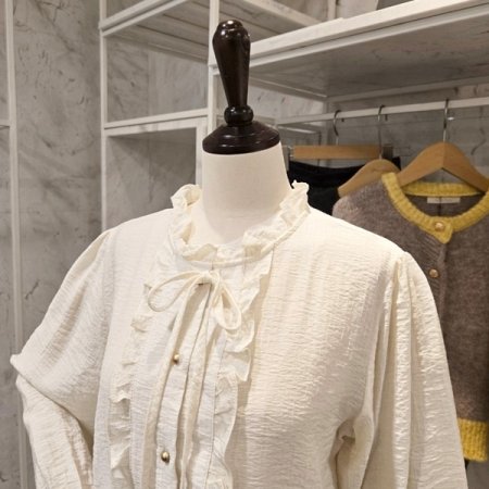 프릴 리본 블라우스