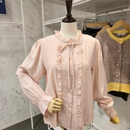 프릴 리본 블라우스