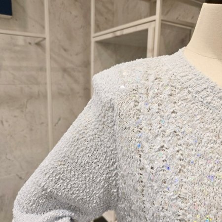 컬러 스팽글 부클가디건