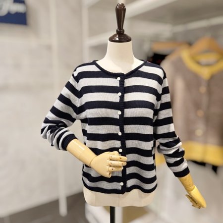 라운드 스트라이프 가디건