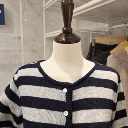 라운드 스트라이프 가디건