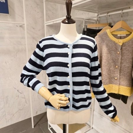 라운드 스트라이프 가디건