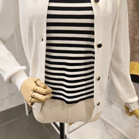 스트라이프 끈탑 가디건 세트