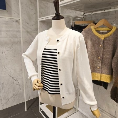스트라이프 끈탑 가디건 세트