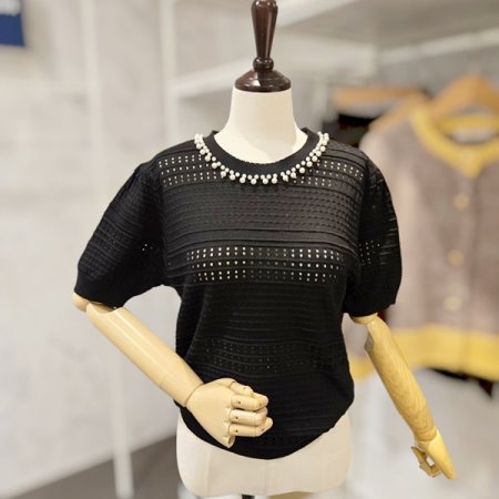 진주 5부소매 니트