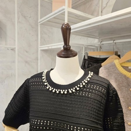 진주 5부소매 니트