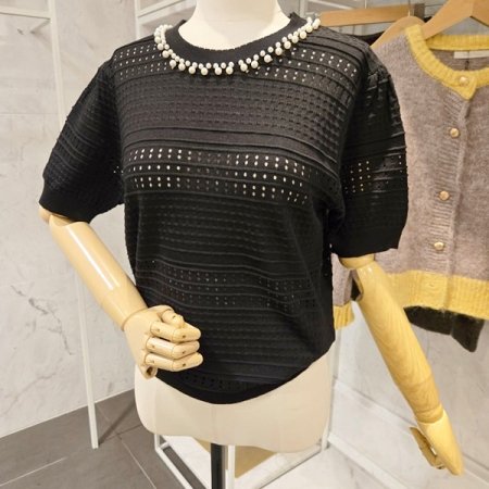 진주 5부소매 니트