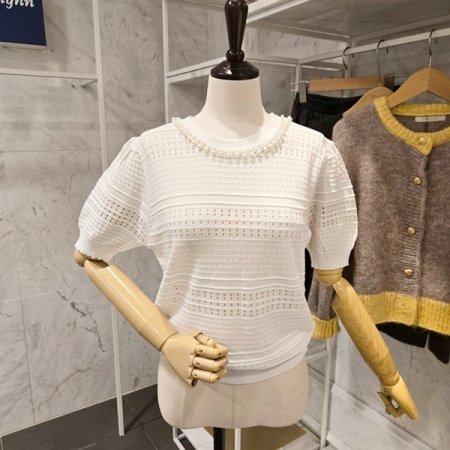 진주 5부소매 니트