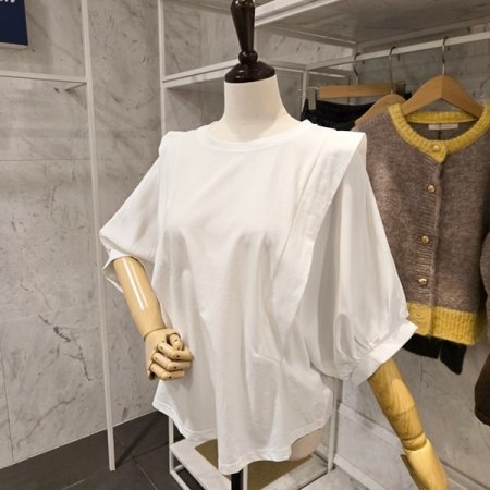 루즈핏 소매배색 티셔츠