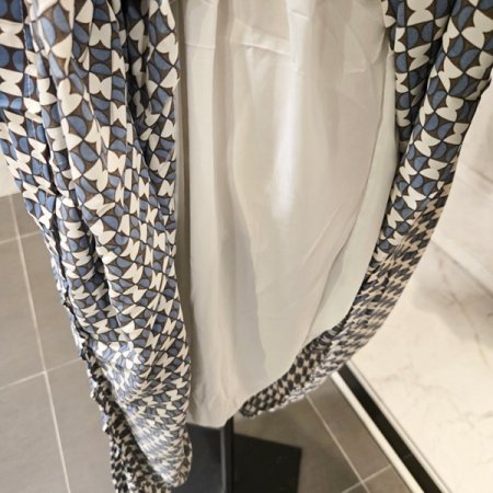 패턴 스트링 플리츠 원피스