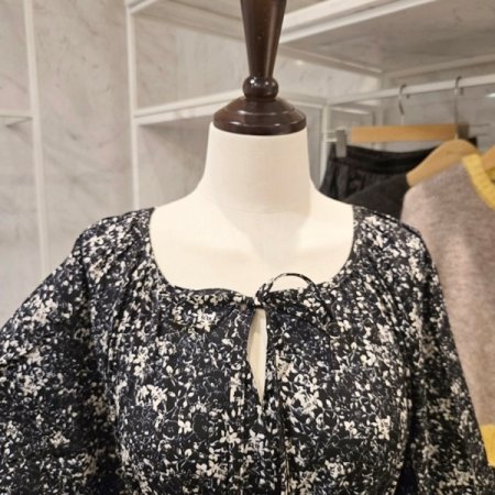 허리 끈 플라워 원피스