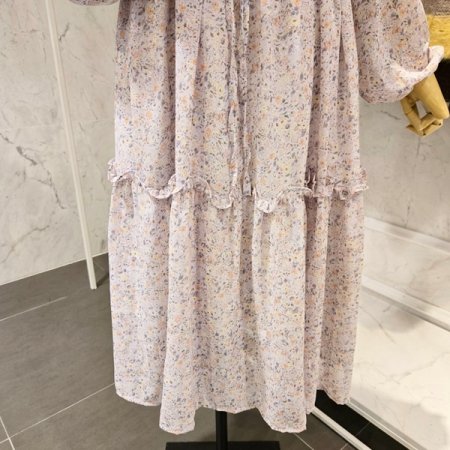 프릴 플라워 스트링 원피스