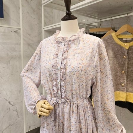 프릴 플라워 스트링 원피스