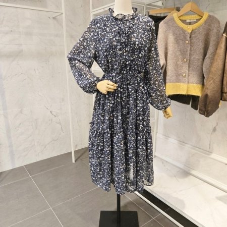 프릴 플라워 스트링 원피스