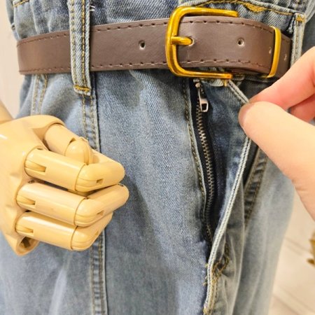 벨트 데님 원피스