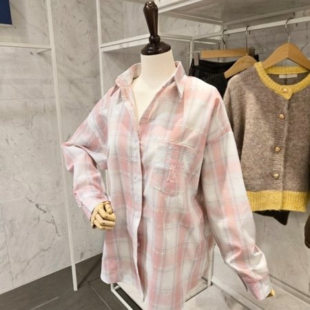 포켓 체크 셔츠