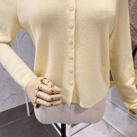 숏 라운드넥 가디건