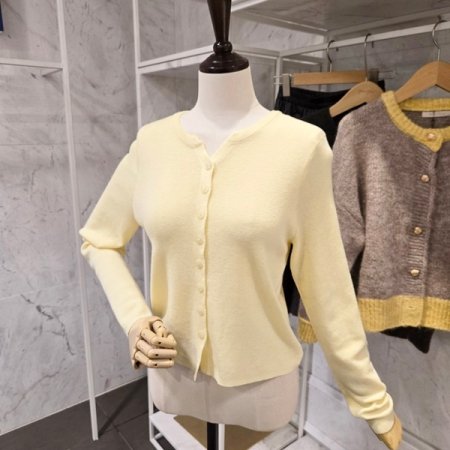 숏 라운드넥 가디건