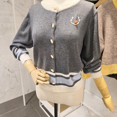 스마일 토글단추 가디건