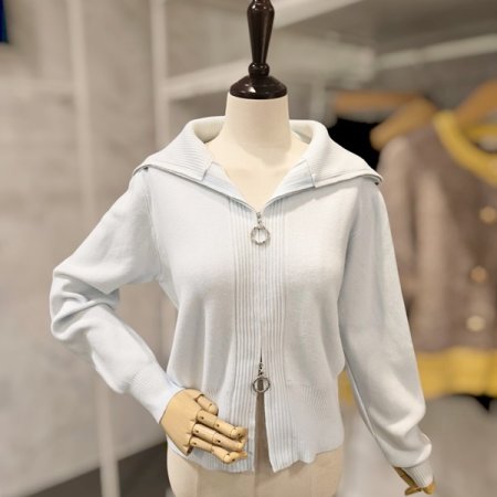 카라 투웨이 집업 가디건