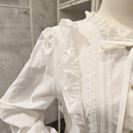 양 프릴 레이스 셔츠