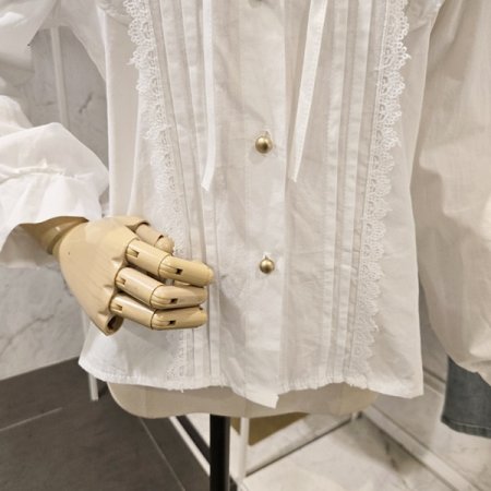 양 프릴 레이스 셔츠