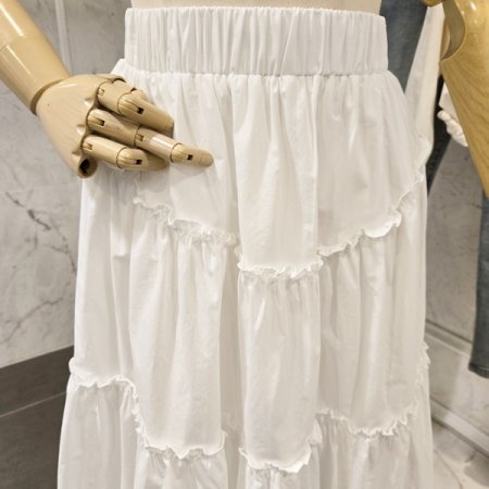 캉캉 프릴 롱 스커트