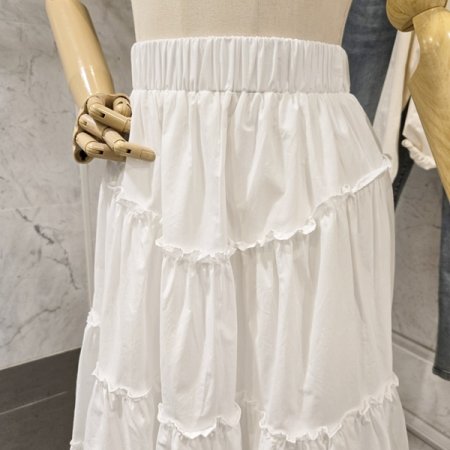 캉캉 프릴 롱 스커트