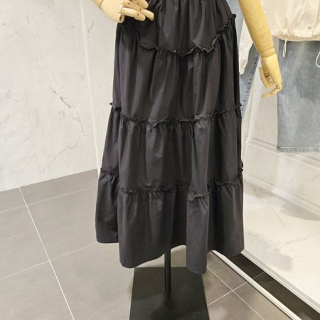 캉캉 프릴 롱 스커트