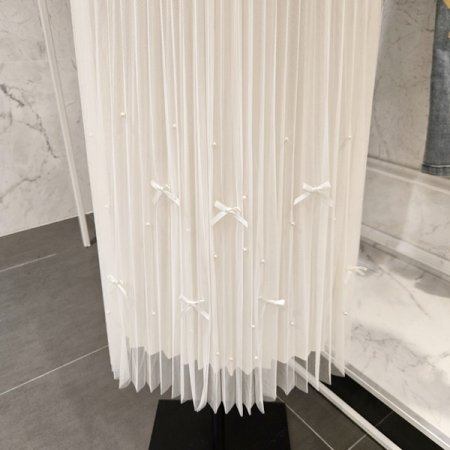 리본구슬 장식 샤 스커트