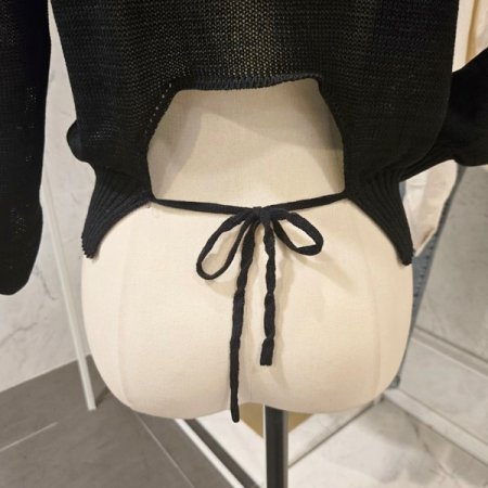 뒷끈 브이넥 가디건