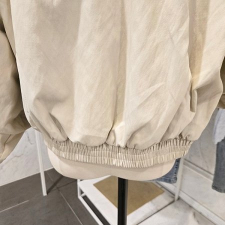 밑단 밴딩 집업 레자점퍼