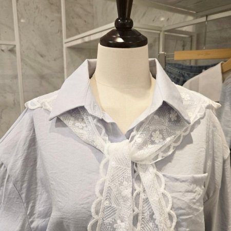 레이스 숄 셔츠 세트